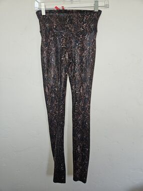Spanx Women's Snake Skin Print Leggings Brown Size Small